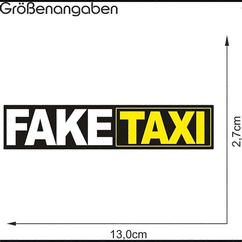 2 stickers with writing Faketaxi of 13 x 2.7 cm, holographic effect