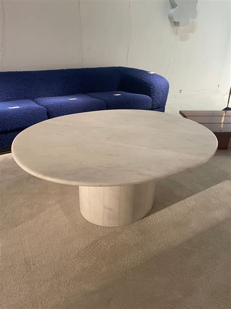 Oval Marble Coffee Table For Sale at 1stDibs