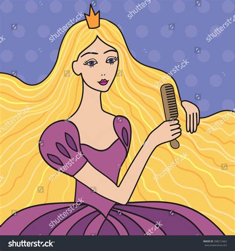 Princess Rapunzel the Girl Combing Hair Stock Vector (Royalty Free) 398212462 | Shutterstock