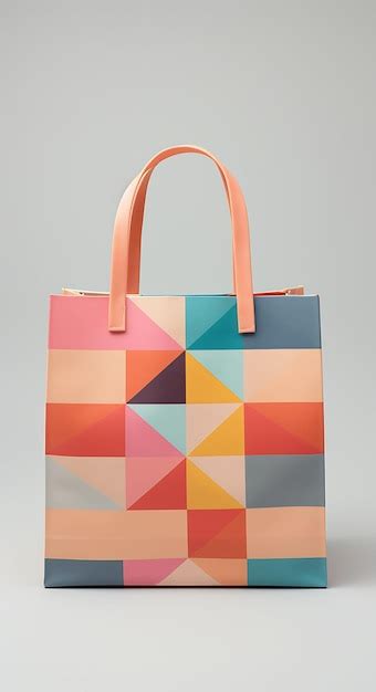 trendy geometric print paper bag hexagonal shape geometric patterns