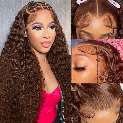 Amazon.com : Chocolate Brown Lace Front Wigs Human Hair 13x6 Hd Lace