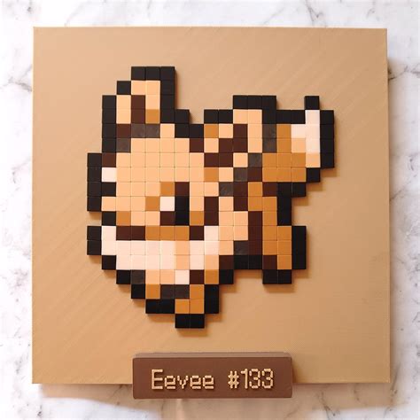 eevee pokemon box pixel art diy  assembled table decor custom
