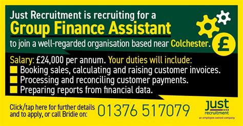 group finance assistant  recruitment