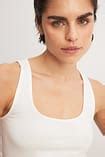 Scoop Neck Tank Top White | NA-KD
