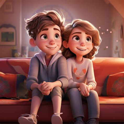 Premium AI Image | Siblings Love Animation