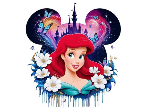 Digital Princess Little Mermaid PNG & SVG Design Clipart - Commercial
