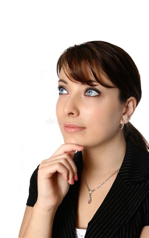 Businesswoman Thinking Pose Stock Photo - Image of blue, business: 3293168