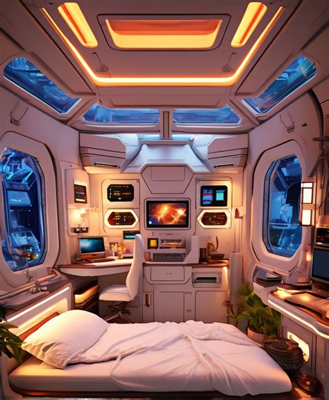 Cozy spaceship living quarters by Dan Quattrochi - Playground