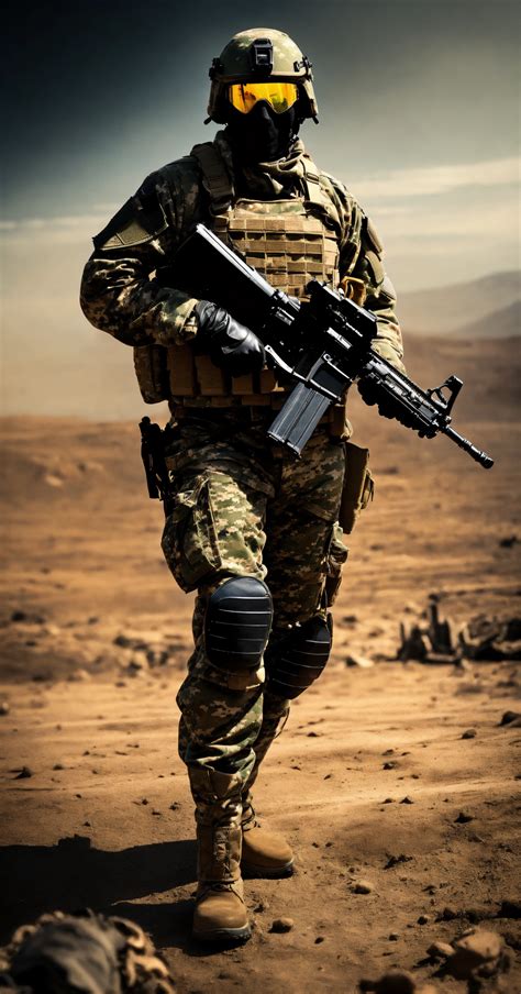 lexica loneley soldier comando outfit masked face full body image