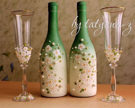 My handmade wedding accessories | Поделки из винных бутылок, Свадебный ...