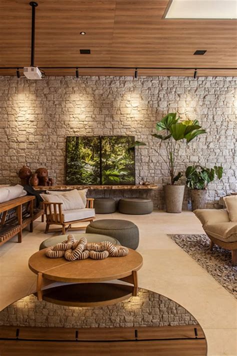 Parede De Pedra Na Sala - Textura - Decore com Estilo | Sala de estar rústica, Parede de pedra ...