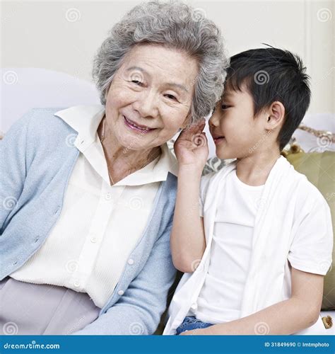 Grandma and grandson stock photo. Image of hair, gray - 31849690
