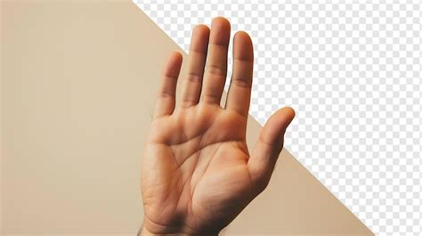 premium psd mans hand palm facing  isolated