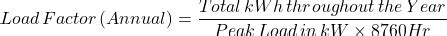 load factor       calculate  electricalu