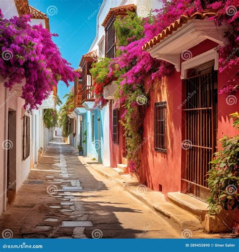 Dream-like Scene in Cartagena, Colombia Stock Photo - Image of colorful