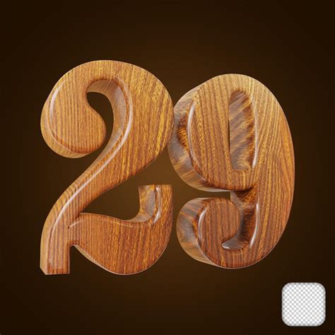 Numéro 29 En Bois Texture 3d Illustration | PSD Premium