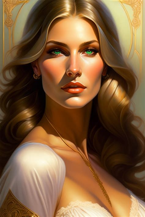 Lexica - Portrait of a 30-year-old woman, straight long dark-blond hair