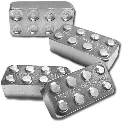 buy  oz silver monarch building block bars  silvercom