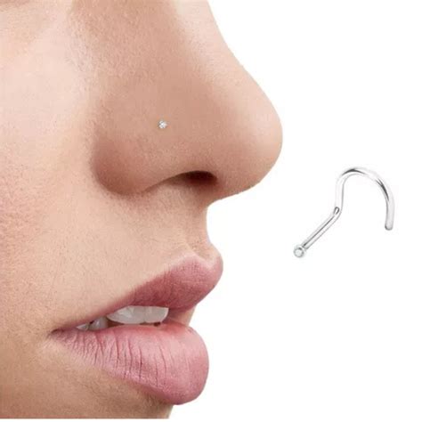 Piercing De Nariz Prata - Piercing Nariz Ponto de Luz Prata 925 Legítima Zircônia Mini 0,65mm ...