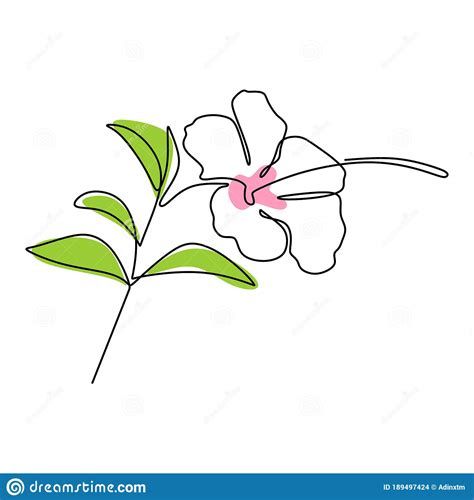 Stile Di Disegno Continuo Di Una Linea Di Fiori. Jasmine Balinese