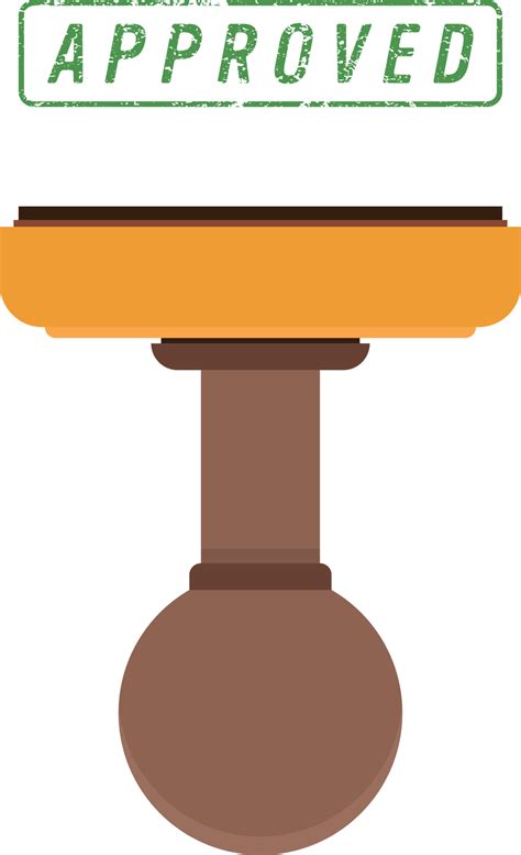 Wooden stamper and stamp mark with approved text 8500963 PNG