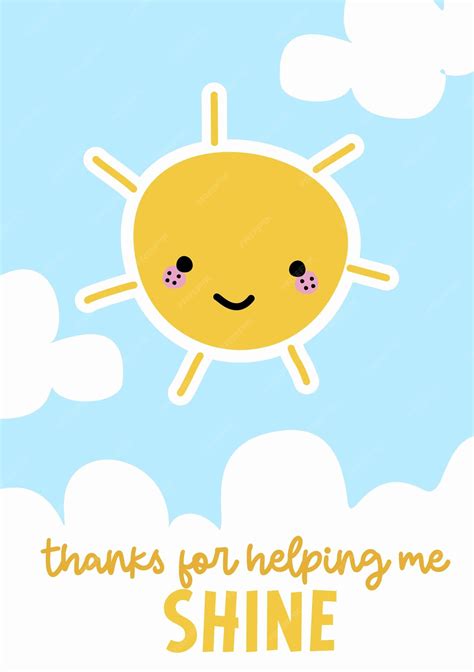 Premium Vector | Cute sunny Kids card with clouds and a lettering