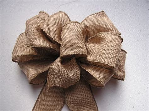 Wired Burlap Bow, Natural Burlap Bow, Wedding Burlap Bow Decorations ...