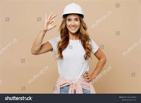 Young Satisfied Smiling Happy Fun Employee Stock Photo 2201724863 ...