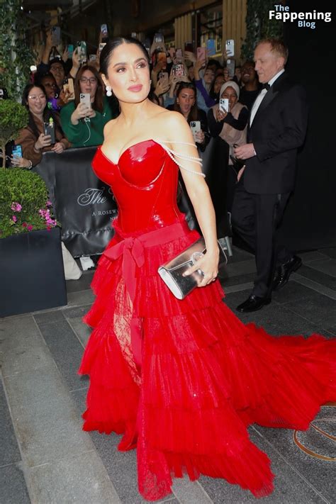 Salma Hayek Stuns In A Red Latex Dress At The 2023 Met Gala In NYC (91