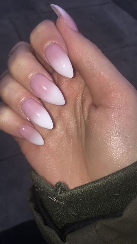 Almond Nails Pink And White