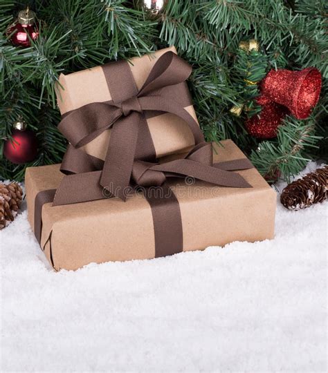 Brown Gift Box stock photo. Image of holiday, present - 81746004