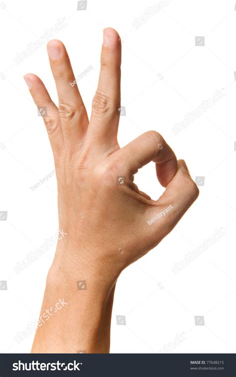 Ok Hand Sign Isolate On The White Stock Photo 77648215 : Shutterstock