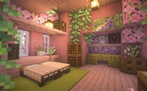 minecraft pink bedroom design