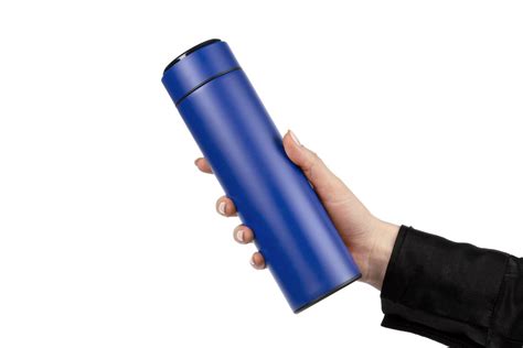 Смарт-бутылка с заменяемой батарейкой Long Therm, синяя, фирмы «Molti ...