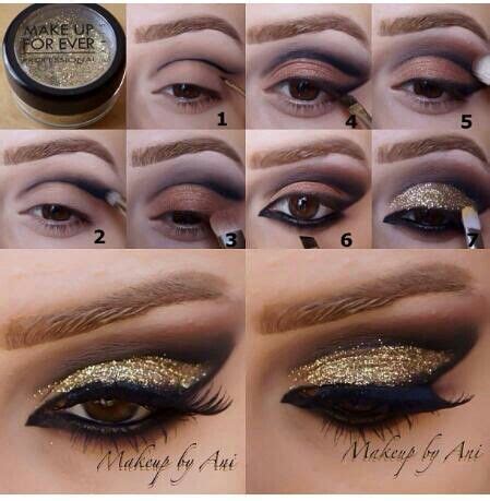 how to put on glitter eye makeup