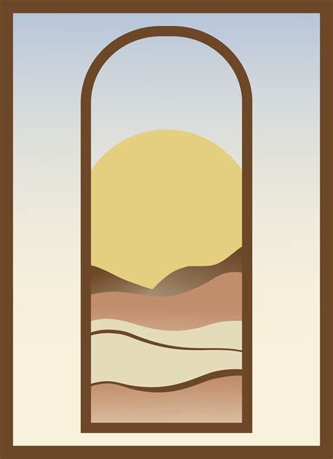 Aesthetic minimalist view with sunny morning valley poster 29177344