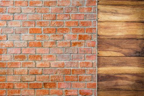 Bricks and Wood Wall Texture Stock Photo - Image of texture, design ...