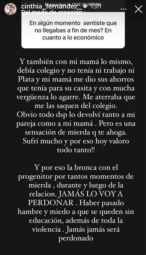 La angustiante confesión de Cinthia Fernández al no poder llegar a fin