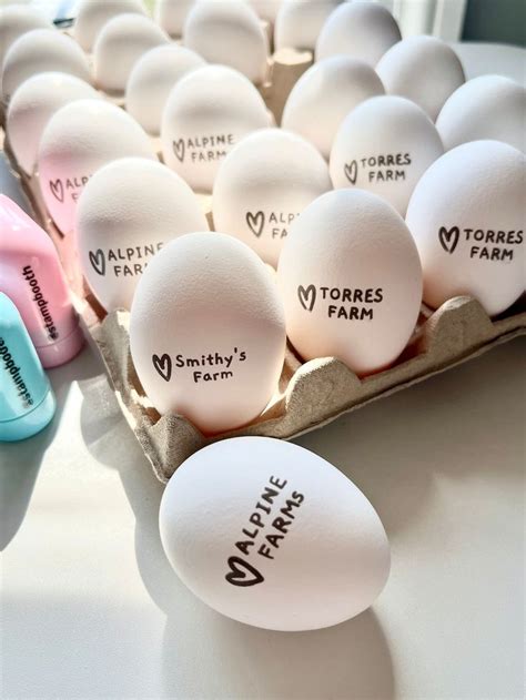 Custom Egg Stamp With Ink Chicken Egg Farm Name Stamp Farm Fresh Egg ...