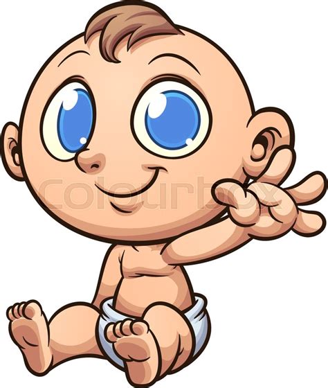 happy cartoon baby sitting  clip stock vector colourbox