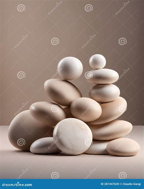 Pile of Marble Stones in Impossible Balance Stock Illustration