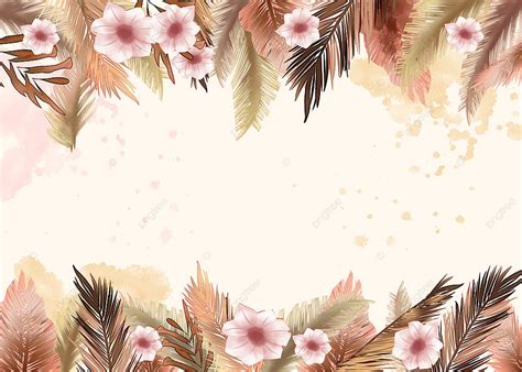 Background Pernikahan Bunga Kering Cat Air Bunga Dekorasi Romantis ...