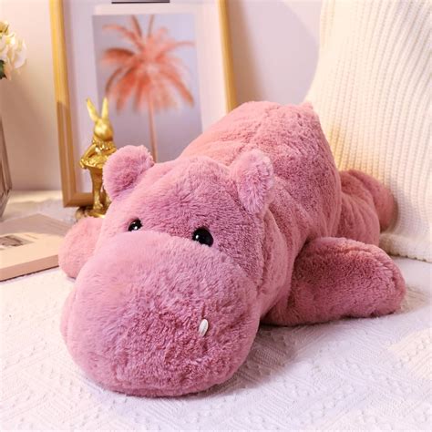 Amazon.com: Leahaoe Weighted Pink Hippo Plush, 23.6" 4.5lbs Medium