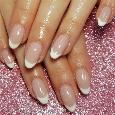 classic french manicure almond  french manicure classic french