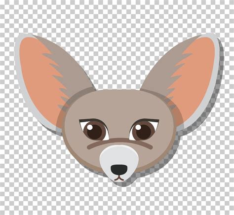 Cute fennec fox head in flat cartoon style 10516177 Vector Art at Vecteezy