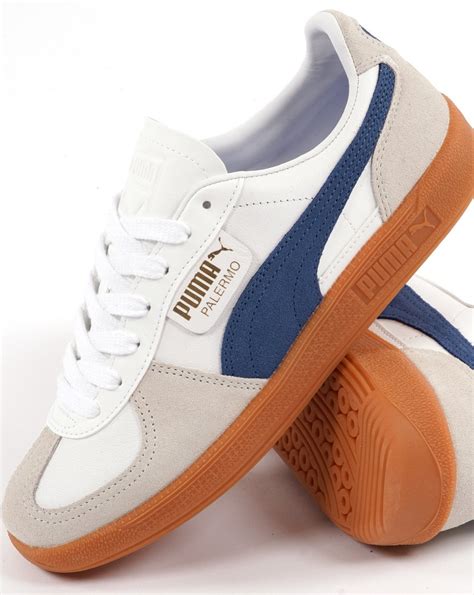 Puma Palermo Leather Trainer White/Blue - 80s Casual Classics