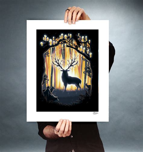 Mononoke Hime Inspired Deer God Forest Digital Art on Behance