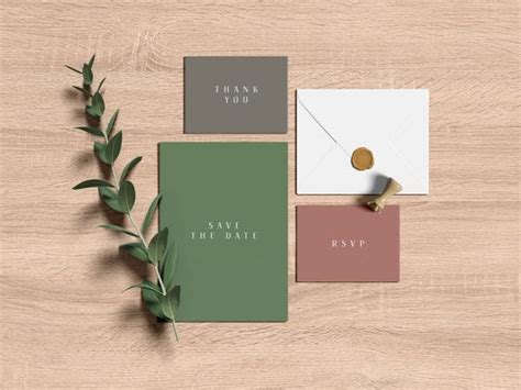 Wedding card mockup | Free Mockup