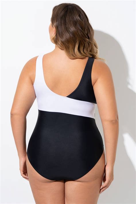 Black & White Sexy Cut Out Mesh One Piece Swimsuit - Meet.Curve - Meet