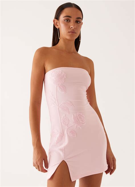 Enora Beaded Mini Dress - Baby Pink – Peppermayo US